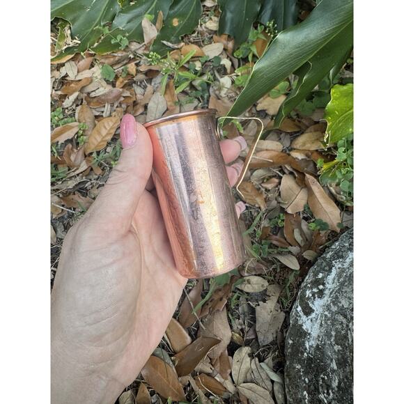 Vintage Copper Nesting Measuring Cups Brass Handle Made In Korea Set Of 4 - Picture 9 of 11